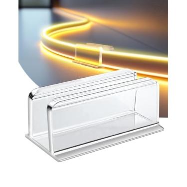 Imagem de Grampos de luz de corda neon – 24 peças transparentes à prova d'água – Suporte adesivo de parede para Govee e outras fitas de luzes LED neon