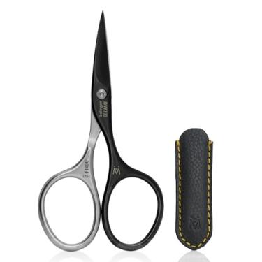 Imagem de Tesoura profissional de corte de unhas Germanikure – Ferramentas de manicure de aço inoxidável revestido de titânio FINOX22 autoafiáveis em couro – Feita eticamente na Alemanha – 2704