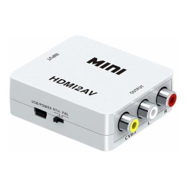 Imagem de Mini Adaptador Conversor De Hdmi P/ Av Vídeo E Áudio - alfashop