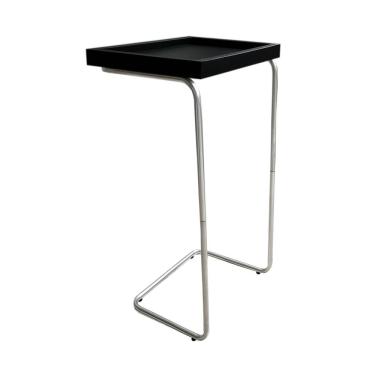 Imagem de Mesa De Apoio Lateral Para Sofá Ou Cama Preta Prata