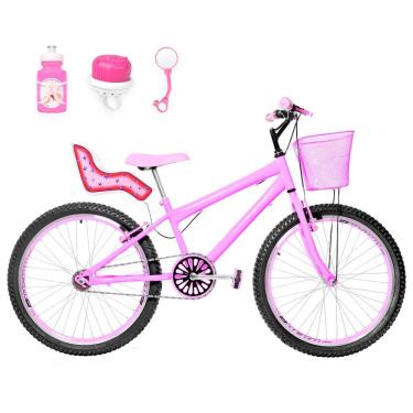 Imagem de Bicicleta Aro 24 Aero + Kit Passeio E Cadeirinha Cor Rosa