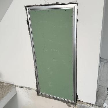 Imagem de Painel de acesso à placa de gesso com moldura de metal, porta de acesso escondida sem maçaneta, hatch de hatch de acesso à trava, cobertura de orifício de parede, 35x79in (900x2000mm)