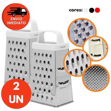 Imagem de Ralador Fatiador Cortador 4 Faces Manual Com Alça Em Aço Inox Multifun