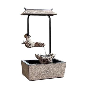 Imagem de LICONG-2019 Fonte de mesa dragão de resina pequena fonte circulante de água ornamentos decorativos lazer relaxamento fonte interna