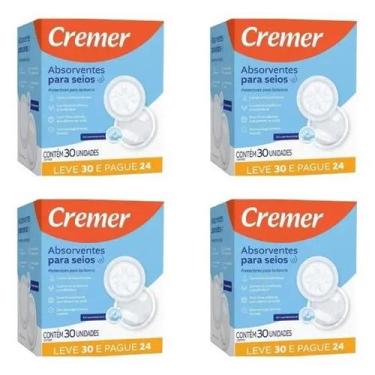 Imagem de Absorvente Cremer Para Seios Kit Com 4 - Leve 30 Pague 24 Unidades Cad
