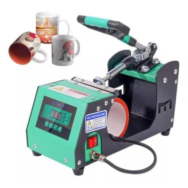 Imagem de 11oz Prensa Térmica De Sublimação Em Caneca Máquina De Prensa De Café Copo De Cerveja Caneca para sublimação de branco copo(110V, Verde)