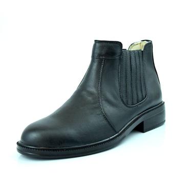 Imagem de Botina Bota Social Em Couro Masculina Forro Cacharrel Elastico Bico Redondo Palmilha Macia