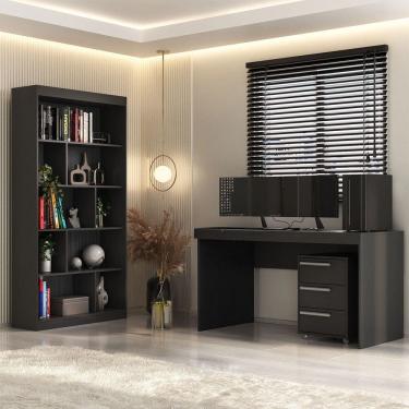 Imagem de Escritório Completo 3 Gavetas Onix Tx Cj-044 - Hecol Móveis