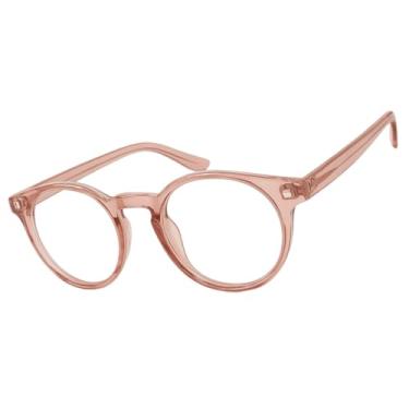 Imagem de Óculos Feminino Redondo Moda Retrô Geek Armação - Rosé