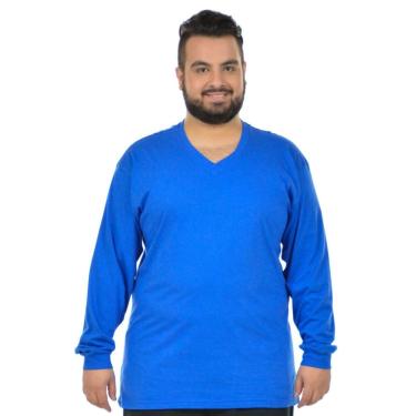 Imagem de Camiseta decote v manga longa plus size fenomenal Preto 56-Unissex