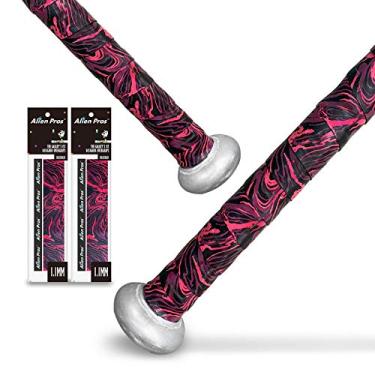 Imagem de ALIEN PROS Fita adesiva para taco de beisebol (2 aderências) – Fita de taco pré-cortada e profissional de 1,1 mm – Substituição para aderência de taco de beisebol antigo – Embrulhe seu taco para um