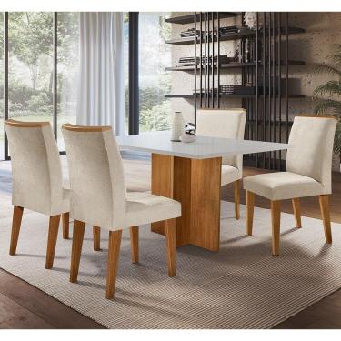 Imagem de Mesa Olivia em MDF com 4 Cadeiras Lunara Moderna