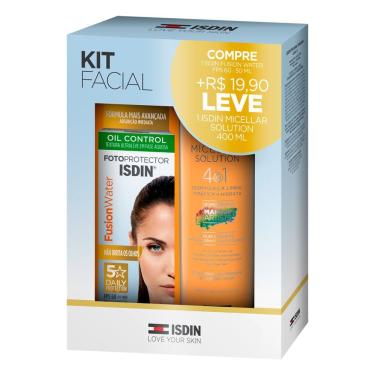 Imagem de Kit Protetor Solar Fotoprotector Isdin Fusion Water FPS 60 50ml e com R$ 19,90 Ganhe Água Micellar Solution 4 em 1 400ml