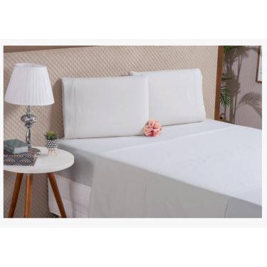 Imagem de Lençol King Size 4 Peças Algodão Palha Hotel Motel Pousada