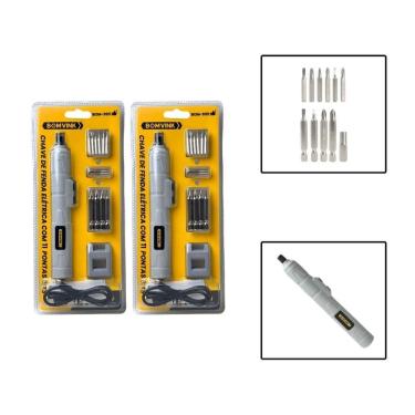 Imagem de Kit 2 Chaves De Fenda Elétrica Com 11 Pontas Bits 3.6V