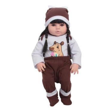 Imagem de Bebê Reborn Boneca Realista Morena Enxoval Capivara Fofinha - Cegonha 
