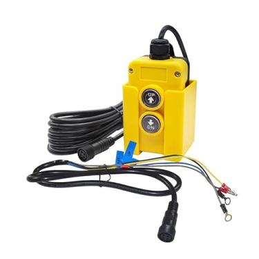 Imagem de HQRP Interruptor de controle remoto de 4 fios, bomba hidráulica de 12 V CC, interruptor de controle para cima e para baixo para controle de reboque hidráulico de dupla ação, cama basculante de guincho