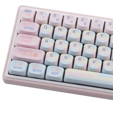 Imagem de Teclas – Perfil MOA Cute Patchwork Milk Candy PBT Keycaps, 126 teclas de sublimação de tinta 60 65 75 100 por cento, conjunto de teclas personalizadas para teclado magnético mecânico Cherry Gateron MX