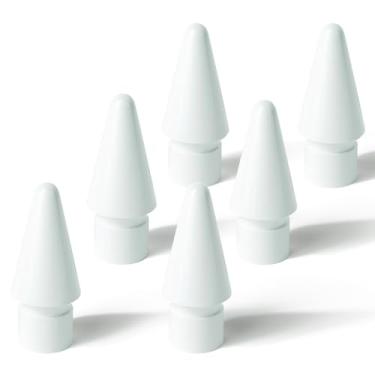 Imagem de Hastraith Pontas de substituição atualizadas para Apple Pencil 1/2/Pro/USB-C, pontas de metal mistas para pontas compatíveis com Apple Pencil com todas as gerações (pacote com 6)