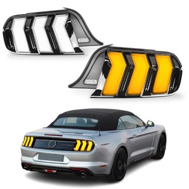 Imagem de Archaic Conjunto de luzes traseiras compatível com Ford Mustang Shelby GT350 GT500 2015-2023, lâmpada traseira de LED com animação de partida e seta sequencial