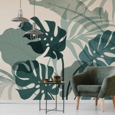 Imagem de Papel de Parede Folhagem Folhas Verde Plantas Painel 6m² - Quartinhos
