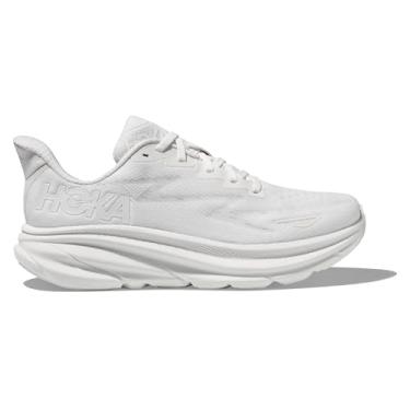 Imagem de HOKA Clifton 9 Tênis de corrida feminino Performance Road, Branco/Branco, 34