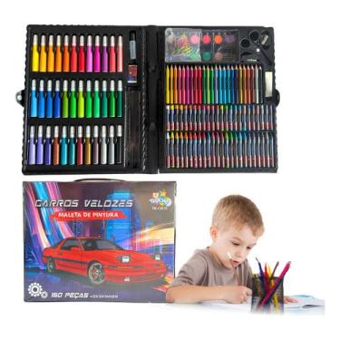 Imagem de Estojo Maleta Pintura 150 Peças Infantil Canetinha Giz Lápis - NoBrand