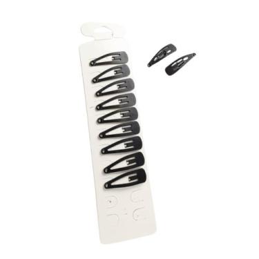 Imagem de Kit 10 Presilhas De Cabelo preta Tic Tac metal pequeno 3cm - Lynx Prod