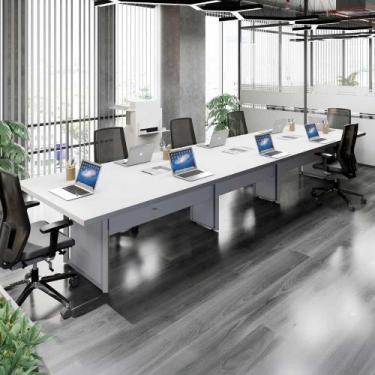 Imagem de Mesa Reunião Corporativa 4,80m 8 Pessoas c/ Cx de Tomadas F5 - F5 Offi