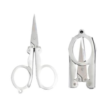 Imagem de Tesoura Portátil Dobrável De Aço Inoxidável Para Unhas, Nariz E Cabelo