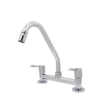 Imagem de Torneira Misturador Cozinha Pia Bancada Mesa Alavanca Cromado 1/4 De V