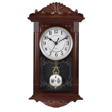 Imagem de Relógio De Parede Rústico Pêndulo Analógico Vintage Antigo Grande Premium