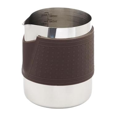 Imagem de SiaBiced Jarra sem alça, aço inoxidável, medição precisa, copo de espuma, jarra de espuma para bar, cozinha, cafeteria