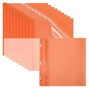 Imagem de PATIKIL Capas de relatório de plástico com pino, 10 peças, 80 folhas transparentes de apresentação frontal com 3 fixadores de pinos de metal, pasta de relatório para retomar documentos, arquivos