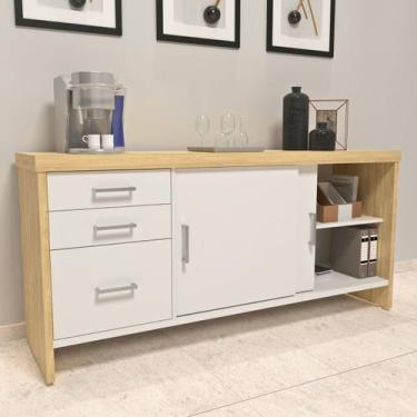 Imagem de Balcão Multiuso Escritório Com Gavetas e Portas Tamburato - Artany, Ca