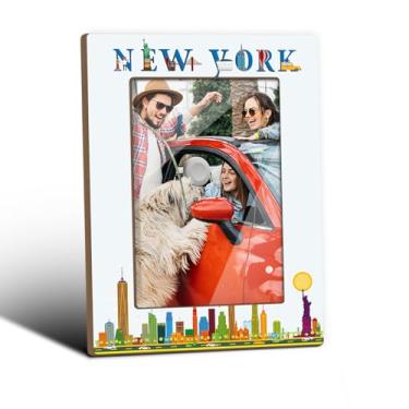 Imagem de Moldura para fotos de Nova York, lembranças de Nova York, molduras de mesa para casamento, aniversário, férias e lua de mel, presentes para amigos e casais, suprimentos decorativos de mesa para sala