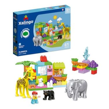 Imagem de Xalingo Blocos de Montar Floresta 61 Peças Grandes