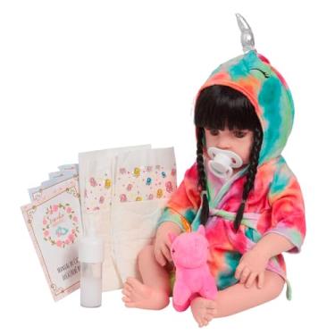 Imagem de Boneca Reborn Morena Realista 100% Silicone Unicórnio Itens