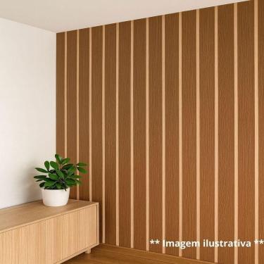 Imagem de Painel Ripado Parede Versátil Kit 50 Placas Mdf 45 X 11 Cm Castanho