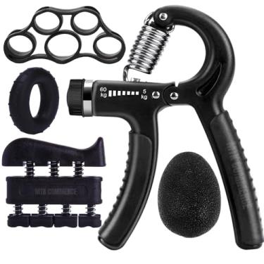 Imagem de Hand Grip Kit com 5 Peças Fortalecedor de Mão Exercitador Dedos e Punhos Exercício Fisioterapia Dedos Mãos