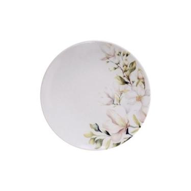 Imagem de Prato Sobremesa Tramontina Magnólia Porcelana Decorada 21cm