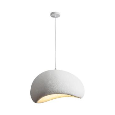 Imagem de Luminária Pendente Cúpula Estilo Japonês Cor Branca Com 30Cm - Ezbag