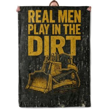 Imagem de Cobertor de escavadeira de construção para mulheres, meninas, crianças, cobertores macios e quentes de flanela, caminhão, cobertores para quarto, sala de estar, sofá, decoração de casa, 127 x 152 cm