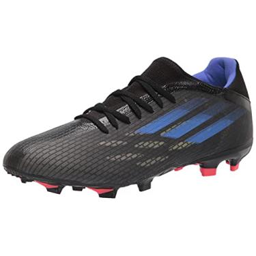 Imagem de adidas Tênis de futebol unissex X Speedflow.3 Firm Ground, Preto/tinta sônica/amarelo solar, 9 Women/9 Men