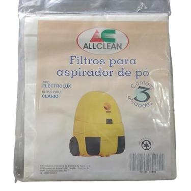Imagem de SACO FILTRO DESCARTÁVEL PARA ASPIRADOR DE PÓ ELETROLUX CLARIO Contém 3 unidades