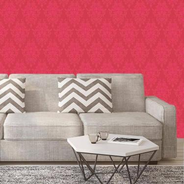 Imagem de Papel De Parede Arabesco Vermelho Quarto Adesivo Lavável
