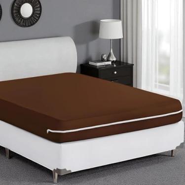 Imagem de Capa Para Colchão Malha Gel Casal Padrão Com Zíper Luxuosa (4-MARROM)