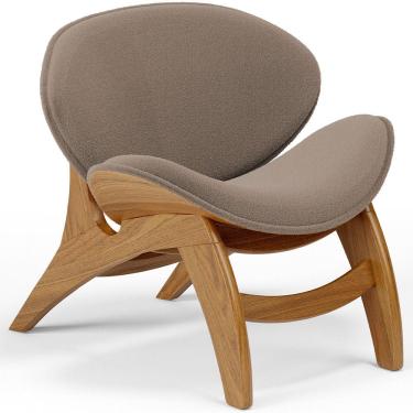 Imagem de Kit 2 Poltronas Decorativa Orgânica Sala Living Kadosh L02 Bouclê Bege - Lyam Decor