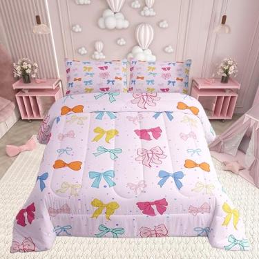 Imagem de Castle Fairy Conjunto de edredom chique, solteiro, com laço de borboleta roxa, laço ti, decoração de quarto infantil, 2 peças, decoração de quarto de crianças, 2 peças, enchimento de edredom com tema