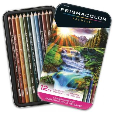 Imagem de Conjunto de lápis de cor Prismacolor Premier Soft Core Paisagem para Colorir Adulto - 12 cores